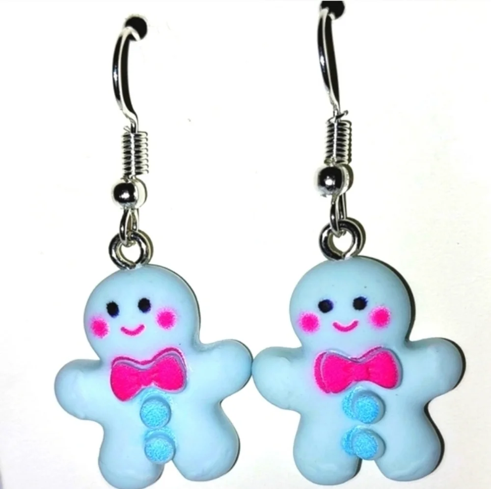 Blue Holiday Hand CRAFTED Dangle Earrings For Adults And Kids